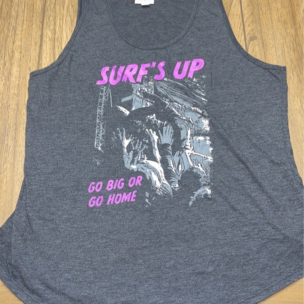 Lularoe Gray Surfs Up Tank Top - XL